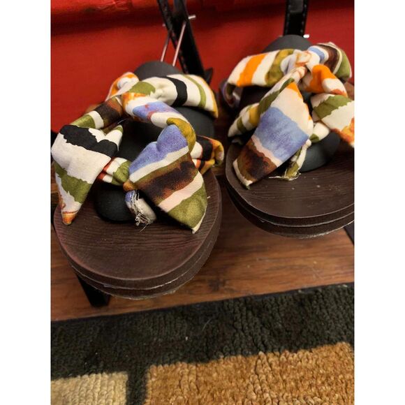 Blowfish Size 9.5 Sandals Guppy Love Striped Cloth Summer Shoes Worn Once EUC - Picture 4 of 7